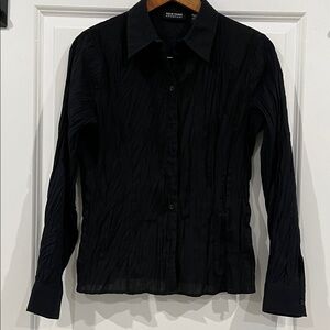 NY&CO Black Button-Up Textured Shirt